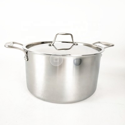 5Liter Elegant Style Soup and Stock Pot with Double Handle cooking pot Tri-ply Stainless Steel Casserole for kitchen