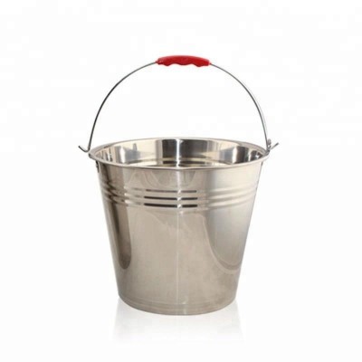 Stainless Steel Water Bucket Durable Pail Mop Bucket 12 Liter Metal Water Pail