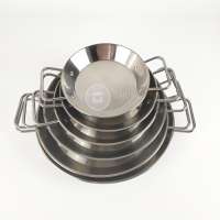 Hotel Kitchen Equipment 20cm Stove top paella dishes Stainless steel Paella Pan for Seafood