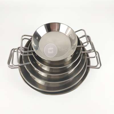 Hotel Kitchen Equipment commercial Stainless Steel Seadfood Paella Pan For Cooking,non stick frying pan